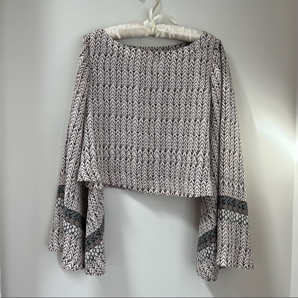 Free People cropped bell sleeved top